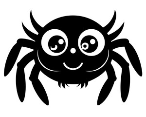 Cute Jumping Spider Vector Design, Adorable Spider SVG Vector, Cartoon Insect Icon