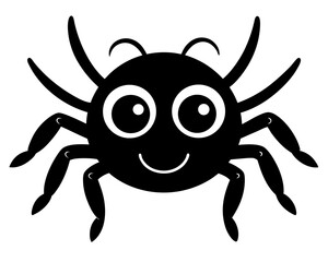 Cute Jumping Spider Vector Design, Adorable Spider SVG Vector, Cartoon Insect Icon