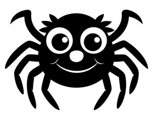 Cute Jumping Spider Vector Design, Adorable Spider SVG Vector, Cartoon Insect Icon