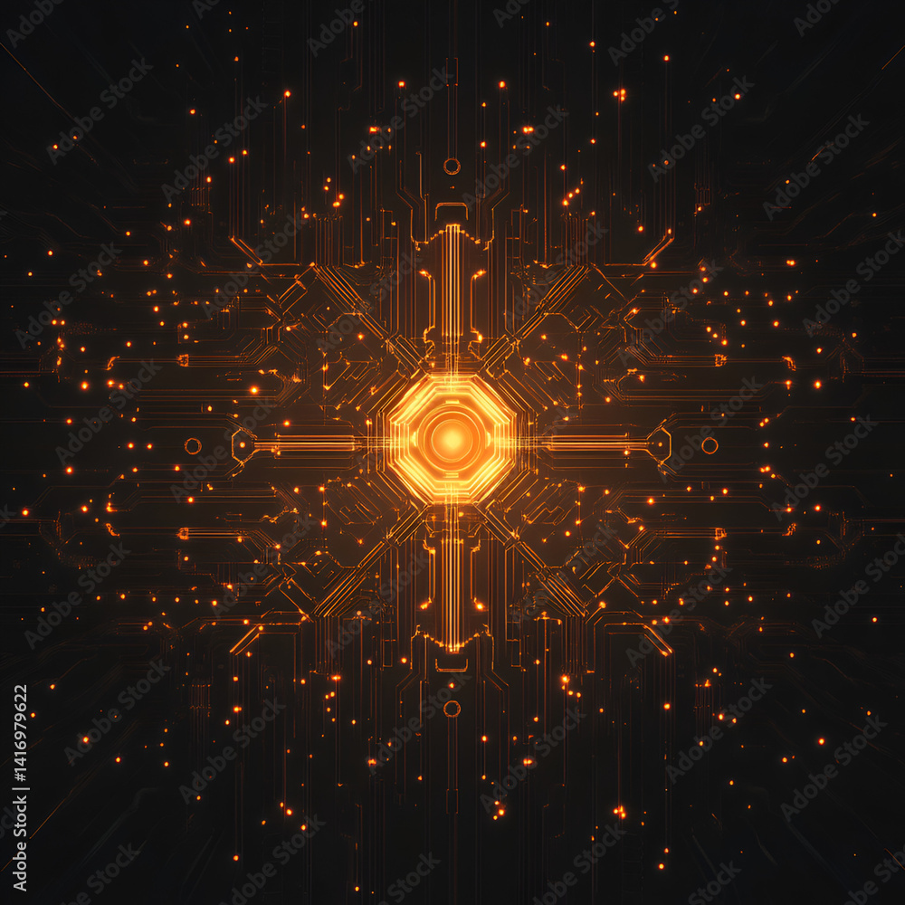 Poster dynamic digital circuit design virtual realm visual art tech environment abstract viewpoint innovati