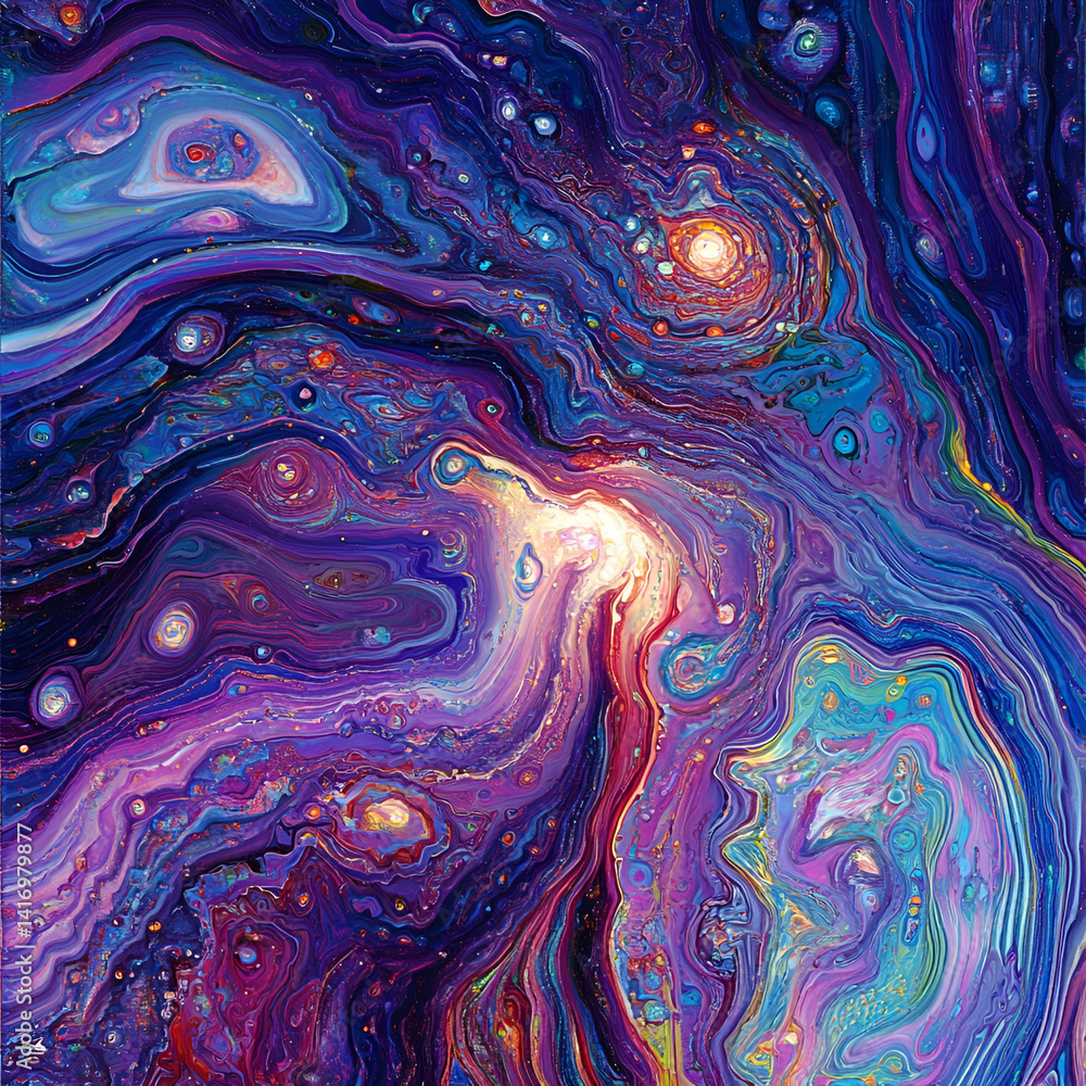 Poster cosmic swirls of color outer space abstract art deep universe artistic view galactic inspiration