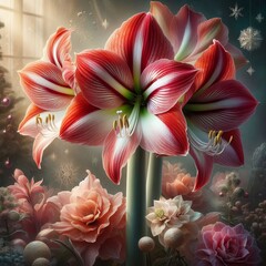 Fototapeta premium Amaryllis are plants during winter