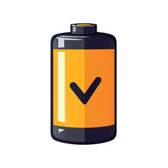 Fototapeta premium A vibrant illustration of a battery icon, indicating low charge, set against a simple background, ideal for energy-related content , isolated on white or transparent png