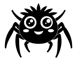 Cute Jumping Spider Vector Design, Adorable Spider SVG Vector, Cartoon Insect Icon