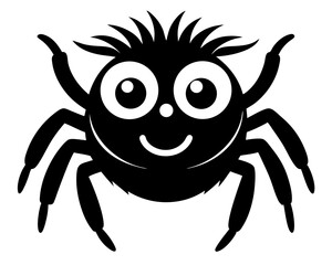 Cute Jumping Spider Vector Design, Adorable Spider SVG Vector, Cartoon Insect Icon