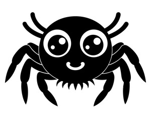 Cute Jumping Spider Vector Design, Adorable Spider SVG Vector, Cartoon Insect Icon