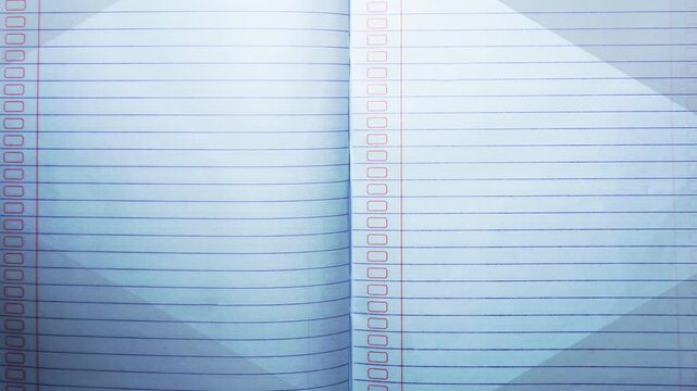 Notebook Paper With Number Boxes, Horizontal Blue Lines and Abstract Transition Looping Background