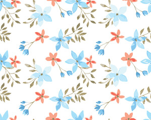 art,vintage seamless small flowers leaves ,pattern