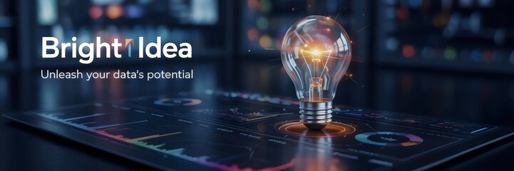 Advertisement for data analytics platform with glowing lightbulb