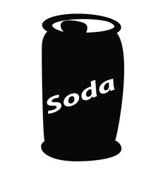 Cute cartoon hand drawn vector soda can icon silhouette.