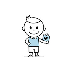 cartoon character of man with a big smile