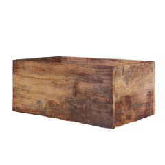 wooden box isolated on white