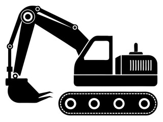 Excavator Silhouette Vector Design, Excavator SVG File, Construction Vehicle Icon