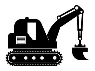 Excavator Silhouette Vector Design, Excavator SVG File, Construction Vehicle Icon