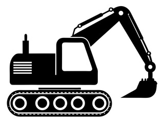 Excavator Silhouette Vector Design, Excavator SVG File, Construction Vehicle Icon