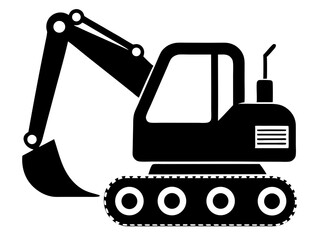 Excavator Silhouette Vector Design, Excavator SVG File, Construction Vehicle Icon
