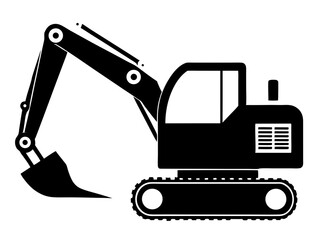 Excavator Silhouette Vector Design, Excavator SVG File, Construction Vehicle Icon