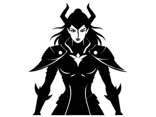 Female Warrior Silhouette Vector Design, Warrior Woman SVG, Strong Heroine SVG