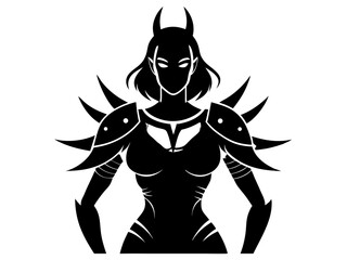 Female Warrior Silhouette Vector Design, Warrior Woman SVG, Strong Heroine SVG