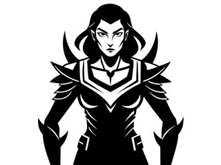 Female Warrior Silhouette Vector Design, Warrior Woman SVG, Strong Heroine SVG