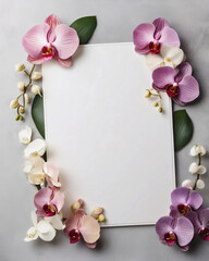 Beautiful orchid wedding invite featuring delicate flowers.