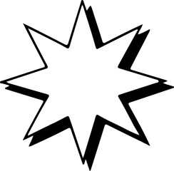 Starburst Graphic Illustration in Black and White