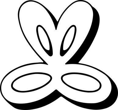 recommend clip art: Cartoon Butterfly Illustration in Black and White