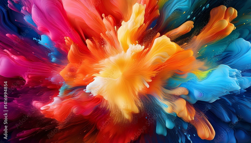 Poster abstract colorful explosion fractal background