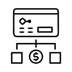Payment Gateway Icon with Flow Diagram Representation  