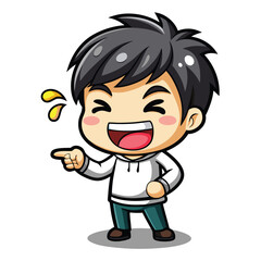 Obraz premium Cartoon Character Pointing and Laughing (1)