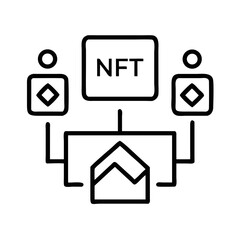 NFT Icon with Users and Digital Asset Connections  