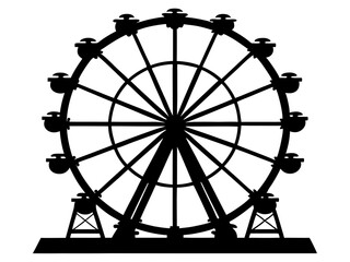 Ferris Wheel Silhouette Vector Design, Amusement Park SVG, Carnival Ride