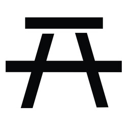 Cute cartoon hand drawn vector picnic area silhouette.