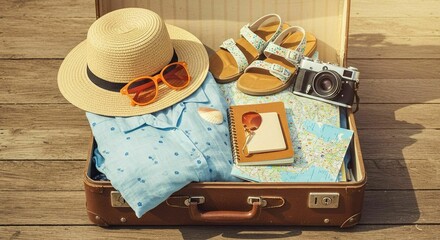 Mala de viagem cheia de recordações e momentos unicos