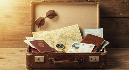 Mala de viagem cheia de recordações e momentos unicos