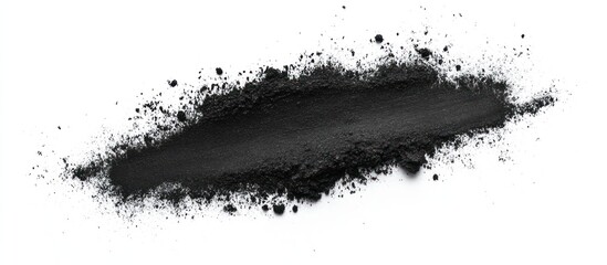 Fototapeta premium Black powder smear, white background, texture