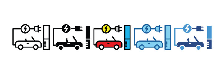 Electric Car  Icon Element For Design