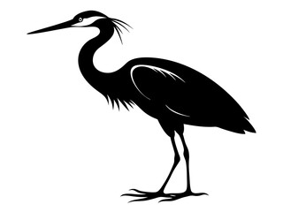 Fototapeta premium Heron Silhouette Vector Design, Heron SVG Clipart, Elegant Bird Icon