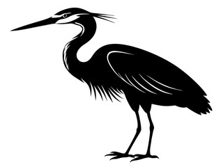 Obraz premium Heron Silhouette Vector Design, Heron SVG Clipart, Elegant Bird Icon