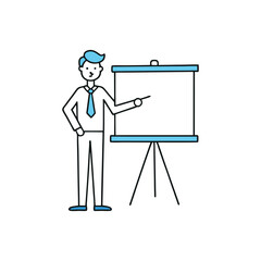 business man with blank board