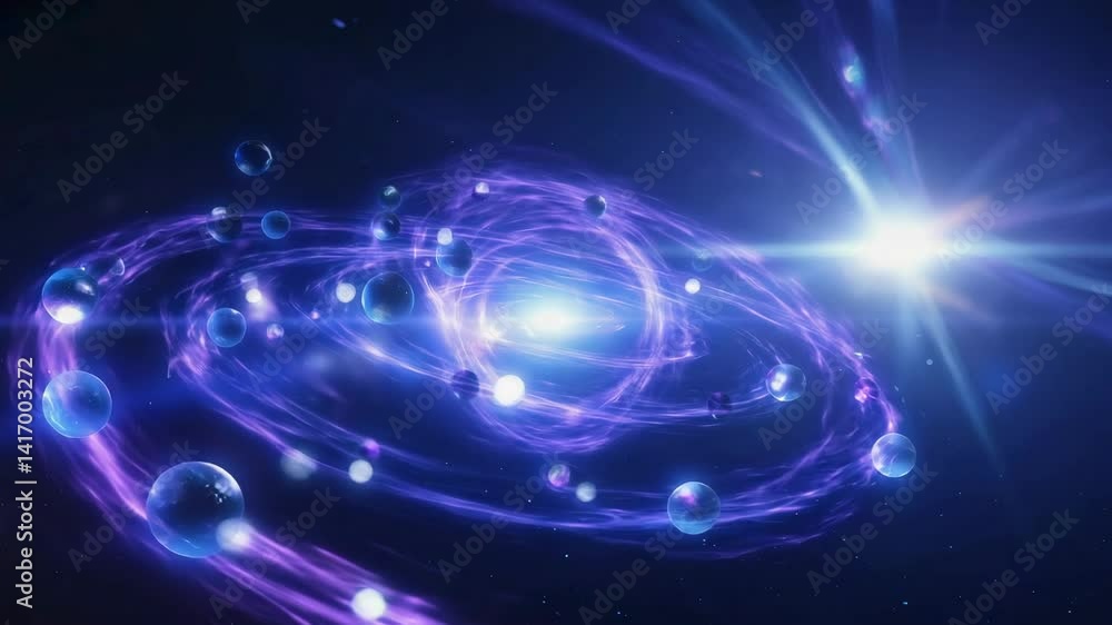 Wall mural abstract galaxy with nebulae and planets cosmic creation