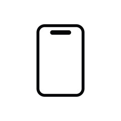 Simple Smartphone Icon Minimalist Mobile Phone Symbol on White Background