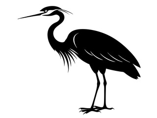 Obraz premium Heron Silhouette Vector Design, Heron SVG Clipart, Elegant Bird Icon