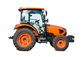 Agricultural tractor isolated on white