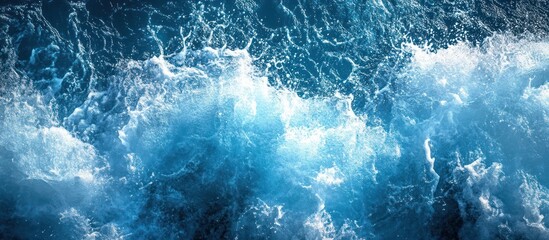 Fototapeta premium Ocean wake, churning foam, sea background, texture