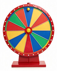 Obraz premium Colorful Prize Wheel with Red and Yellow Sections for Games and Events Display