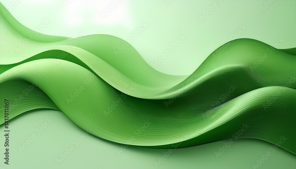 Canvas Prints soft green wave abstract background.