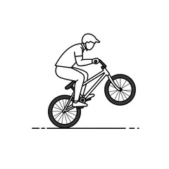 Obraz premium BMX rider performing a stunt on a bicycle in a monochrome style 