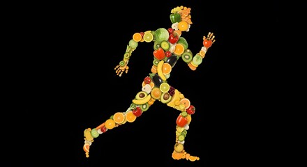 A Healthy and Active Lifestyle: A Vibrant Fruit and Vegetable Runner