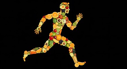 Vibrant Fruit and Vegetable Runner: A Healthy Lifestyle Image